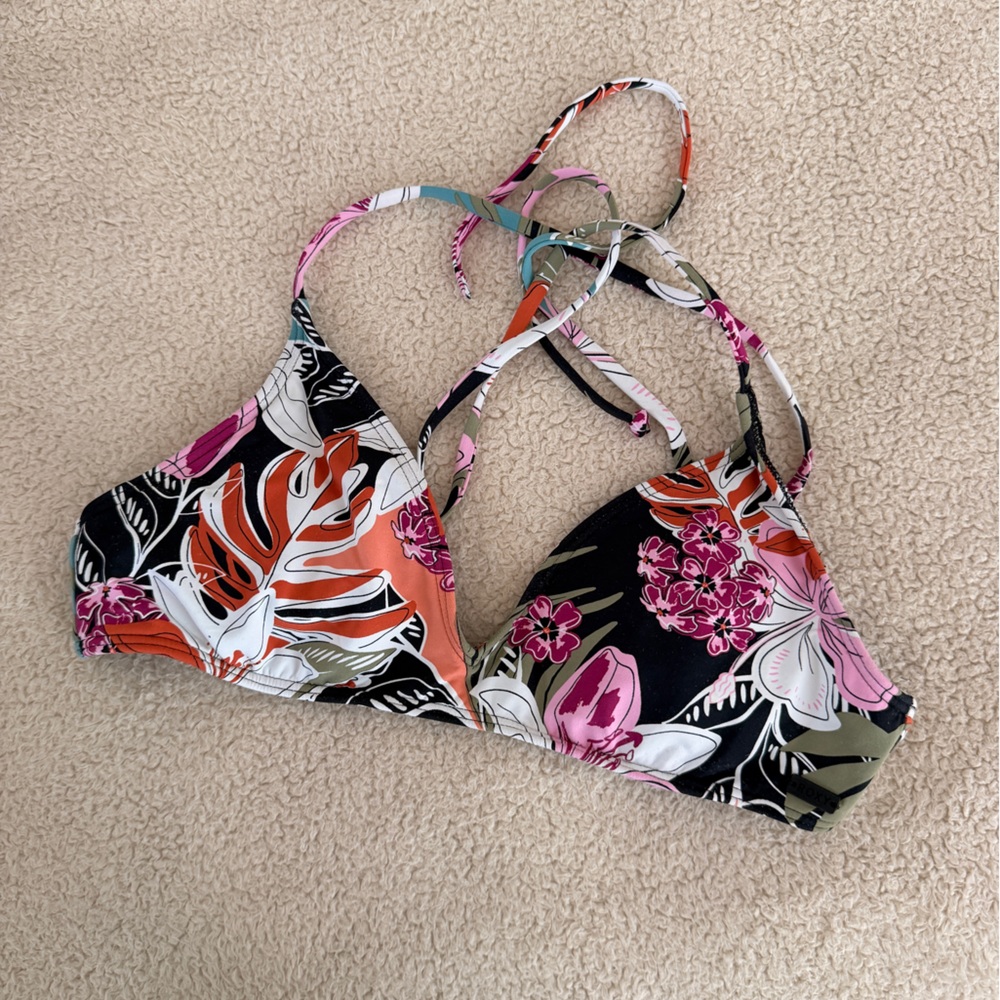 Roxy Multicolor Bikini Top Size Meium